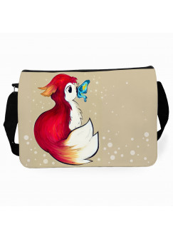 Schultertasche Schultasche Tasche Rotfüchschen mit Schmetterling tsu04