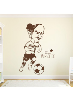 Wandtattoo Fussball Fussballspieler Zlatan mit Wunschtext M1953