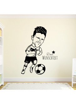 Wandtattoo Fussball Fussballer Mario mit Wunschtext M1951