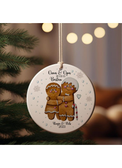 Weihnachtskugel Weihnachtsschmuck Baumanhänger personalisiert erstes Weihnachten Namen Lebkuchen Oma & Opa ihr seid die Besten Weihnachten Baumkugel wkp26