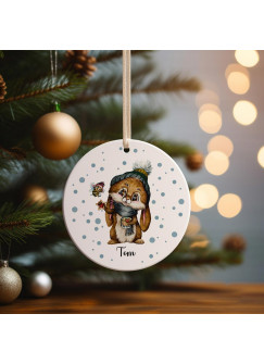 Weihnachtskugel Weihnachtsschmuck Keramik Baumanhänger Weihnachten personalisiert Namen Wunschname Hase Häschen Jungen Plätzchen Kekse Tiere Baumkugel wkp7