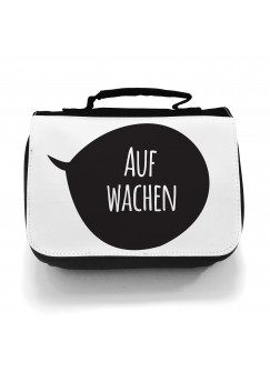 Waschtasche Sprechblase Aufwachen wt015