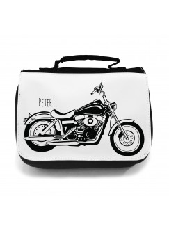 Waschtasche Kosmetiktasche Motorrad Shopper mit Wunschname toilet bag motorcycle shopper with desired name wt016