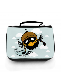 Waschtasche Waschbeutel Kulturbeutel Kosmetiktasche Reisewaschtasche Vogel Rabe Bird Force mit Wunschnamen wt124