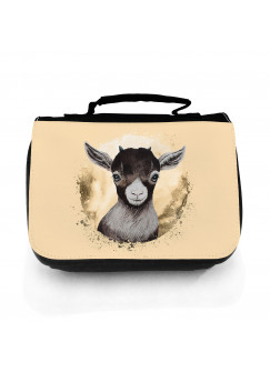 Waschtasche Waschbeutel mit Ziege Zicklein Bock Kulturbeutel Kosmetiktasche Reisewaschtasche individuell Motiv Tier wt211