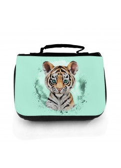 Waschtasche Waschbeutel mit Tiger Kulturbeutel Kosmetiktasche Reisewaschtasche individuell Motiv Tier wt212