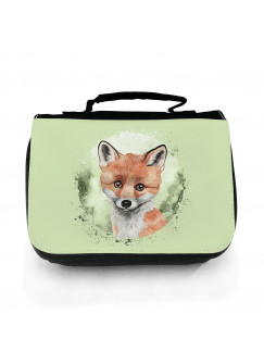 Waschtasche Waschbeutel mit Fuchs Kulturbeutel Kosmetiktasche Reisewaschtasche individuell Motiv Tier wt214