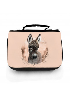 Waschtasche Waschbeutel mit Esel Kulturbeutel Kosmetiktasche Reisewaschtasche individuell Motiv Tier wt217