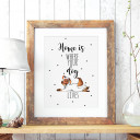 A3 Print Illustration Hundeplakat Hundeposter Poster Plakat mit Hund und Spruch home is where your dog lives A3 Print illustration poster placard with dog and quote saying home is where your dog lives p71