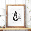 A3 Print Illustration Poster Plakat Faultierplakat Faultierposter Faultier mit Eule und Spruch Zitat Sprichwort Ich spüre das Tier in mir... ich glaube es ist ein Faultier A3 Print illustration poster placard sloth with owl and quote saying i feel the ani