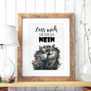 A3 Print Illustration Poster Plakat Katzenplakat Katzenposter Katze mit Spruch lass mich kurz überlegen... nein A3 print illustration poster placard cat with quote saying let me think for a moment... No p59