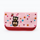 Federtasche Kosmetiktasche Eulen mit bunten Punkten und Schmetterling f077 Pencil case cosmetic bag owls with colorful dots and butterfly f077