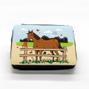 Hauptbild gefüllte Federtasche Pferd auf Weide Pferdekoppel filled pencil case horse on meadow paddock