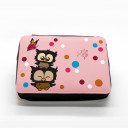 Hauptbild gefüllte Federtasche Eulen mit Punkten und Schmetterling filled pencil case owls with dots and butterfly