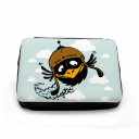 Gefüllte Federtasche fliegender Vogel Birdforce mit Wolken und Wunschnamen Filled pencil case flying bird bird force with clouds and custom name fm053