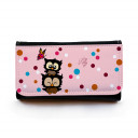 Portemonnaie große Geldbörse Brieftasche Eulen mit Punkten Schmetterling und Wunschnamen gbg027 Wallet big purse billfold owls with dots butterfly and desirable name gbg027