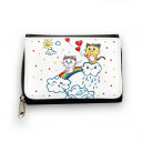 Geldbörse Kätzchen auf Regenbogen mit Wolken Herzen und Punkten Wallet kitten on rainbow with clouds heart and dots gk086