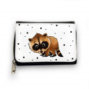 Geldbörse Brieftasche Portemonnaie Waschbär mit Punkten wallet purse billford raccoon with dots gk080