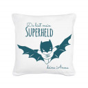 Kissen mit Superheld und Spruch du bist mein Superheld inklusive Füllung Pillow with superhero and saying "you are my superhero" including filling