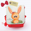 Hauptbild Rucksack Kinderrucksack Kindergartentasche Kindertasche Tasche Hase Häschen Kaninchen Helene mit Punkten und Wunschnamen kids backpack kindergarden bag child bag rabbit bunny Helene with dots and desired name kgn013