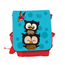 Hauptbild Rucksack Kinderrucksack Kindergartentasche Kindertasche Tasche Eulchen mit Schmetterling Punkten und Wunschnamen in blau türkis kids backpack kindergarden bag child bag owls with butterfly dots and desired name in blue turquoise kgn029