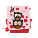 Hauptbild Rucksack Kinderrucksack Kindergartentasche Kindertasche Tasche Eulchen mit Schmetterling Punkten und Wunschnamen in rosa kids backpack kindergarden bag child bag owls with butterfly dots and desired name in rose kgn032