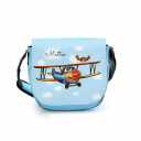 Kindergartentasche Kindertasche Umhängetasche Schultertasche Tasche Flugzeug Doppeldecker Flieger mit Eule und Wunschnamen kindergarten bag children bag shoulder bag biplane airplane with owl and custom name kgt23