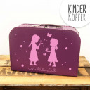 Kinderkoffer Koffer Mädchen mit Schneeflocken Schmetterlingen und Punkten children suitcase girls with snowflakes butterflies and dots kos10