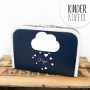 Kinderkoffer Koffer Wolke mit Herzen und Wunschname marineblau children suitcase cloud with hearts and desired name navy blue kos4a