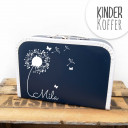 Kinderkoffer Koffer Pusteblume mit Schmetterlingen marineblau children suitcase dandelion with butterflies navy blue kos5a