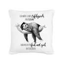 Kissen Faultier mit Spruch Erfolgreich und Elegant - faul und geil inklusive Füllung Pillow sloth with qoute saying successful and graceful - lazy and awesome inclusive filling ks03