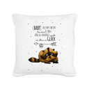 Kissen Waschbär mit Spruch Baby kleiner Mensch Glück... inklusive Füllung Pillow raccoon with qoute saying baby small child luck... including filling ks07