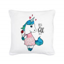 Kissen Dekokissen Dekorationskissen Kuschelkissen Couchkissen Polyesterkissen Einhorn Mädchen mit Rose und Spruch weil du toll bist inklusive Füllung pillow throw pillow decor pillow cuddly cushion,cuddle pillow couch pillow polyester pillow unicorn with 