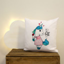 Kissen Dekokissen Dekorationskissen Kuschelkissen Couchkissen Polyesterkissen Einhorn Mädchen mit Rose und Spruch weil du toll bist inklusive Füllung pillow throw pillow decor pillow cuddly cushion,cuddle pillow couch pillow polyester pillow unicorn with 