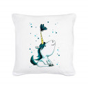 Kissen Dekokissen Dekorationskissen Kuschelkissen Couchkissen Polyesterkissen Einhorn mit Schmetterling und türkisen Punkten inklusive Füllung pillow throw pillow decor pillow decoration pillow cuddly cushion cuddle pillow couch pillow polyester pillow un