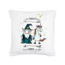 Kissen Dekokissen Dekorationskissen Kuschelkissen Couchkissen Polyesterkissen mit Zauberer Einhorn und Spruch Nur verrückte hier, komm Einhorn... wir gehen inklusive Füllung throw pillow decor pillow decoration pillow couch pillow cuddly cushion cuddle pi