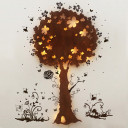 Hauptbild Schlummerlampe Nachtlampe Kinderlampe Wandlampe Zauberbaum mit Elfen und Feen wall lamp snooze light nightlight chidren lamp magic tree with elves and fairies M1263