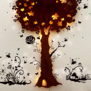 Hauptbild Schlummerlampe Nachtlampe Kinderlampe Wandlampe Zauberbaum mit Elfen und Feen wall lamp snooze light nightlight chidren lamp magic tree with elves and fairies M1264