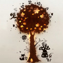 Hauptbild Schlummerlampe Nachtlampe Kinderlampe Wandlampe Zauberbaum mit Waldtieren Füchsen Eulen wall lamp snooze light nightlight chidren lamp magic tree with forest animals foxes owls M1267