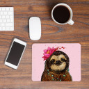 Mousepad Mouse Pad Mausunterlage Faultier mit Blume und Punkten Mousepad mouse pad sloth with flower and dots mp19_H.jpg