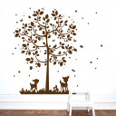 Wandtattoo Wandsticker Baum mit Reh Hasen Vögel Schmetterlinge und Punkte Wall decal tree with deer rabbits birds butterflies and dots M2126_3.jpg