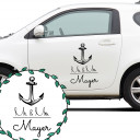 Autoaufkleber Autotattoo Hochzeit Trauung Vermählung Maritim Mr. & Mrs. mit Anker und Wunschnamen Car sticker car tattoo wedding mr. and mrs. with anchor and desired name M2140_H.jpg