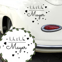 Autoaufkleber Autotattoo Hochzeit Trauung Vermählung Mr. & Mrs. mit Herzen und Namen Car sticker car tattoo wedding mr. and mrs. with hearts and desired name M2142_H.jpg