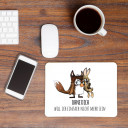 Mousepad Mouse Pad Mausunterlage Füchschen Fuchs und Hase Kaninchen mit Spruch ohne dich will ich einfach nicht mehr sein mousepad mouse pad fox and rabbit with quote saying without you I just want to be no longer mp04