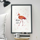 A3 Print Illustration Poster Flamingo mit Spruch be a flamingo in a flock of pigeons A3 Print illustration poster flamingo with qoutebe a flamingo in a flock of pigeons p04