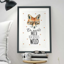 A3 Print Illustration Poster Fuchs mit Punkten und Spruch du machst mich fox devils wild A3 Print illustration poster fox with dots and qoute you drive me fox devils wild p07