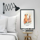 A3 Print Illustration Poster Hase und Fuchs mit Spruch Liebe muss nicht perfekt sein… sondern echt A3 Print illustration poster rabbit and fox with qoute love don't have to be perfect... but real p10