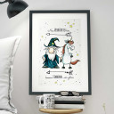 A3 Print Illustration Poster Plakat Zauberer und Einhorn mit Spruch nur Verrückte hier… komm Einhorn wir gehen A3 Print illustration poster magician with unicorn and qoute here are all crazy… come on unicorn let's go p18