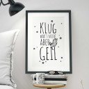 A3 Print Illustration Poster Plakat Faultier mit Spruch "klug war's nicht, aber geil" A3 Print illustration poster sloth with saying "it wasn't smart, but awesome" p23