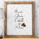 A3 Print Illustration Poster Plakat Waschbär Baby mit Spruch "das große Glück ist manchmal ganz klein" A3 Print illustration poster raccoon baby with saying "the great fortune is sometimes quite small" p25